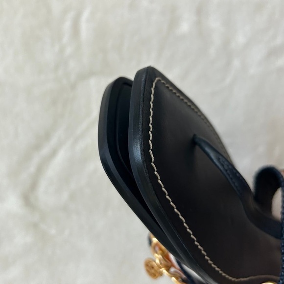 NWOB Tory Burch Shoes Tory Burch Mini Benton Navy Chain Band Sandal - Picture 5 of 8